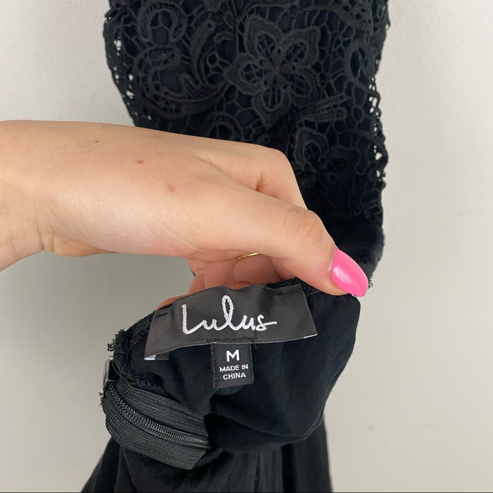 LULUS Star Spangled Black Backless Lace Romper - Picture 8 of 8